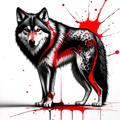 Whole Wolf Body With Feet And Tail Fading In Shadows