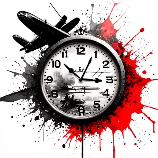 Lancaster Bomber And A Clock Face