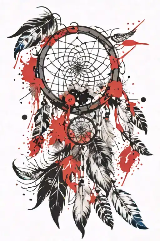 Dreamcatcher With Feathers Behind
