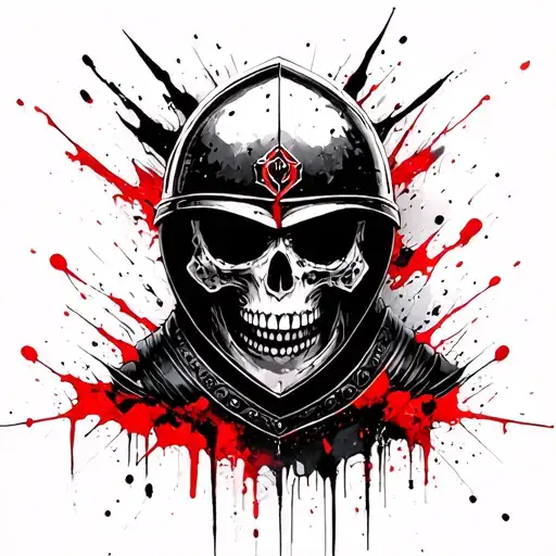 Skull And Knight In A Closed Helmet