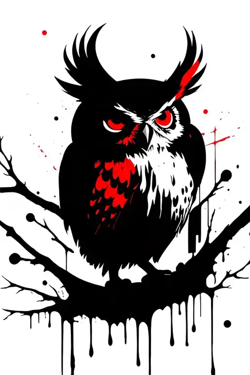 Owl In Front Of Moon