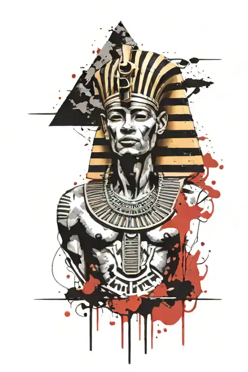 Egyptian Pharaoh Warrior With Pyramids