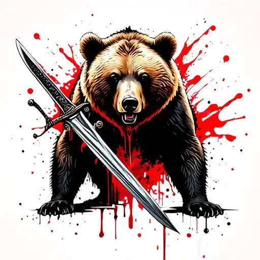 Bear In The Subspecies With A Sword In Two Hands