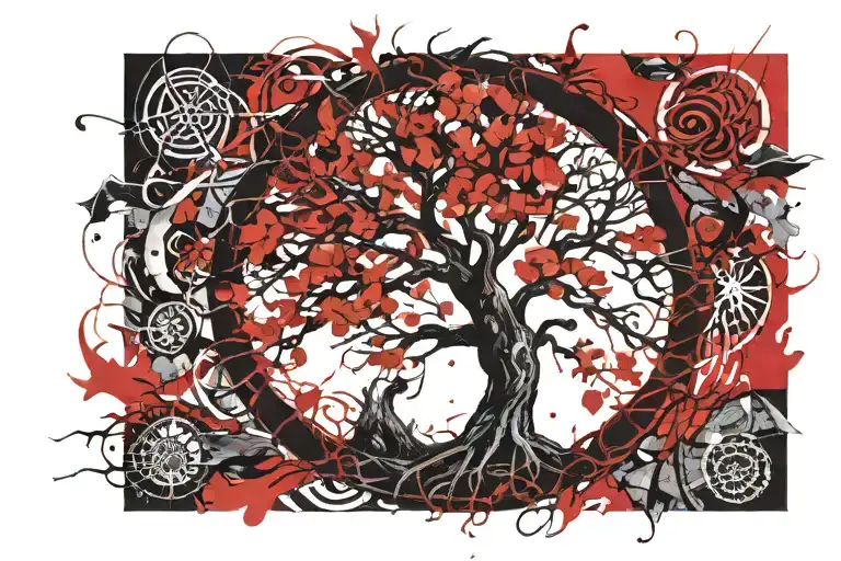 Ouroborus Celtic Tree