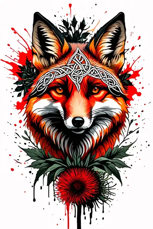 Celtic Fox Surrounded By Thistles Incorporated