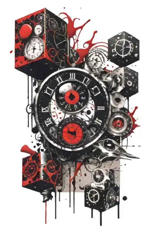 Eye Time Clock Blood Dice Cards