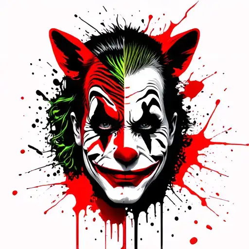 Half Zebra Face Half Joker