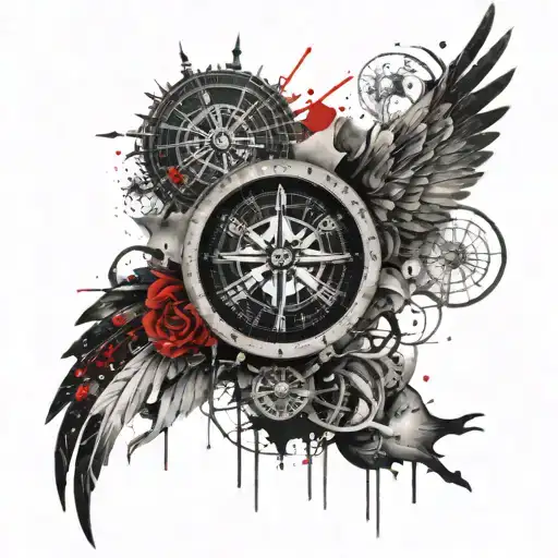 Viking Compass And Angel Wings