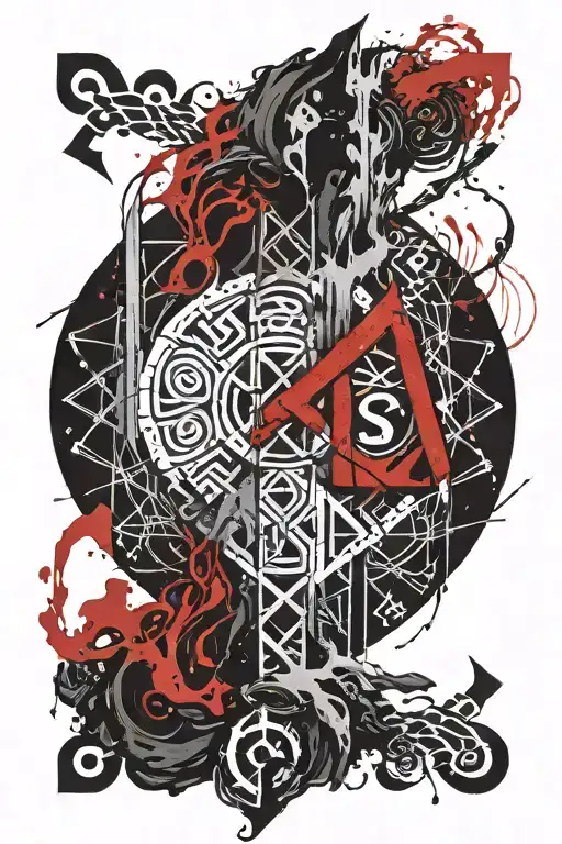Norse Runes Intertwined Symbolizing Freedom
