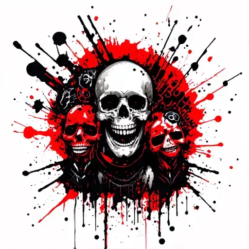 Techno Music And Skull Friends