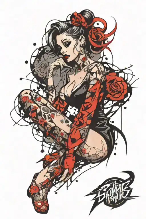 Gothic Pinup Girl Sleeve