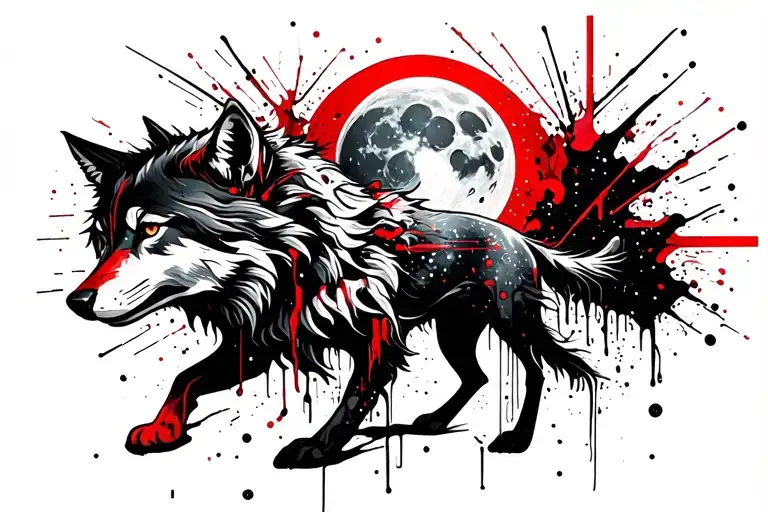 Wolf With Moon Interstellar Stay Morsecode Capricorn Zodiac Sign