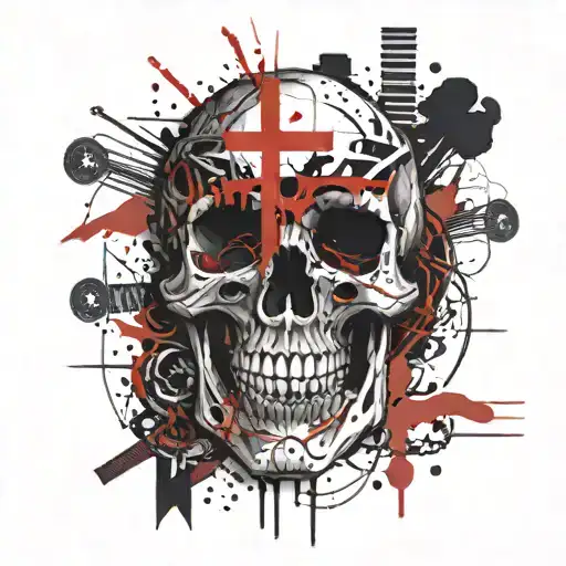 Skull Jesus Bible Cross