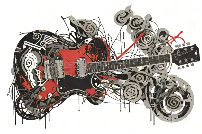 Guitar Strings Attached To Skin