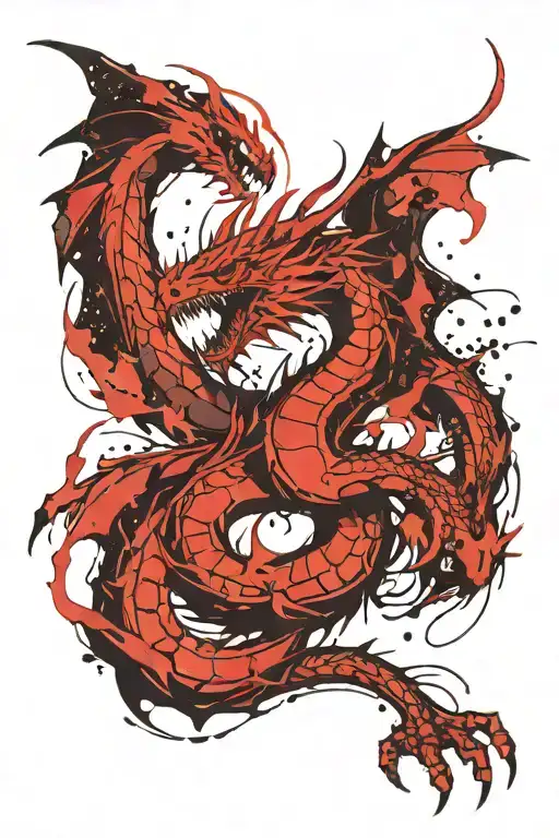 Dragon Breathing Fire Rising