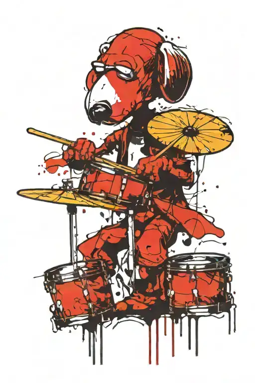 Snoopy Playing Drums