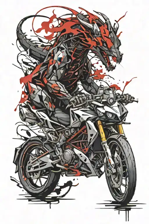 A Dragon Cycling Around A Lamborghini Huracan