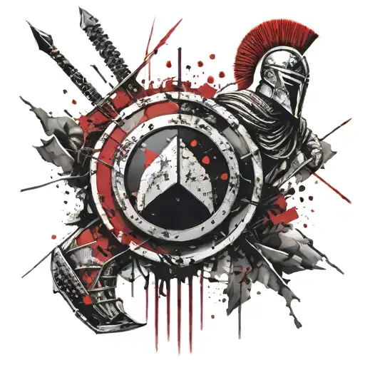 Spartan Shield And Spear