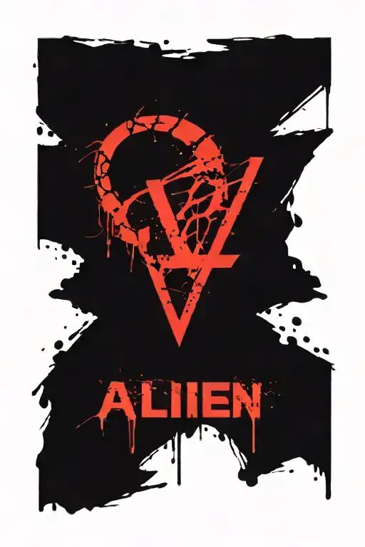 V Letter With Alien