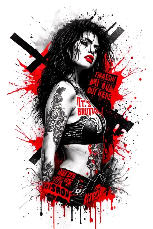 Demon Looking Like Selena Gomez With Letters Saying It's Brutal Out Here And A Cross