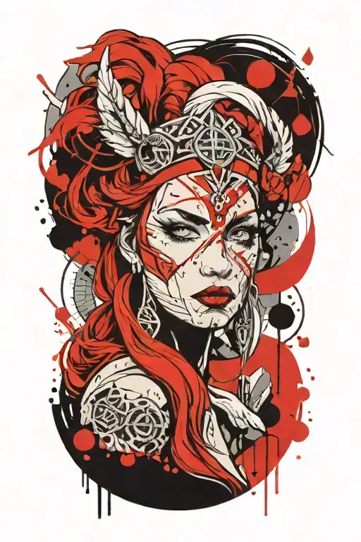 Norse Goddess Hella Portrait Looking