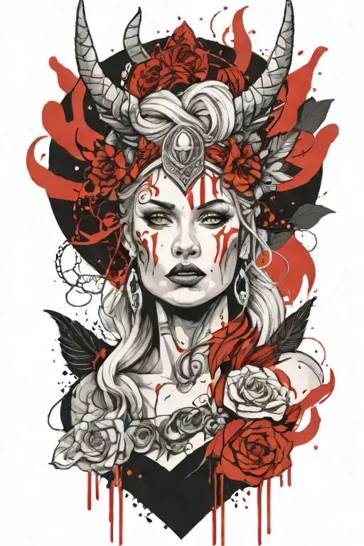 Norse Goddess Hella Portrait Looking