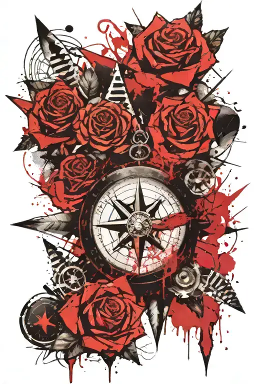 Compass Spade Arrow And Rose