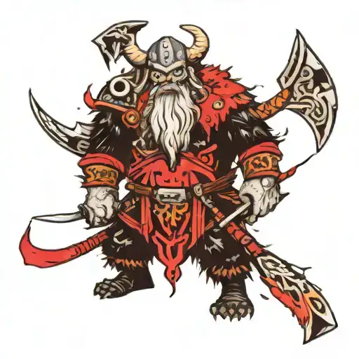 Cartoon Viking Yeti