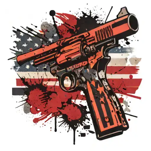 American Flag And Gun