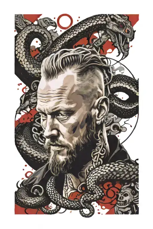 Ragnar Lothbrok Lying In A Snake Pit