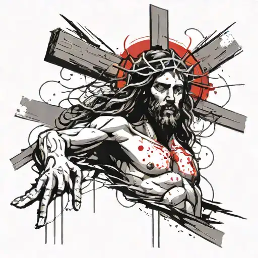 Jesus On The Cross Tattoo Sketch