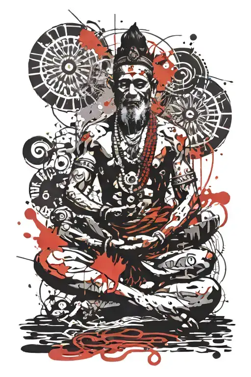 Indian Yogi Meditating