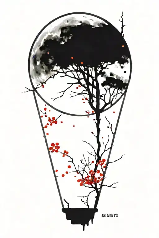 Trash Polka Sakura Branch In Moonlight