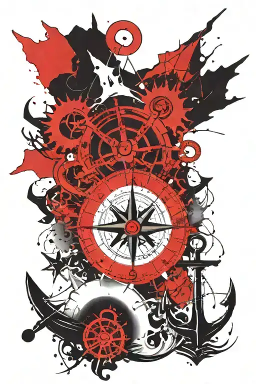 Compass And Anchor And Sun