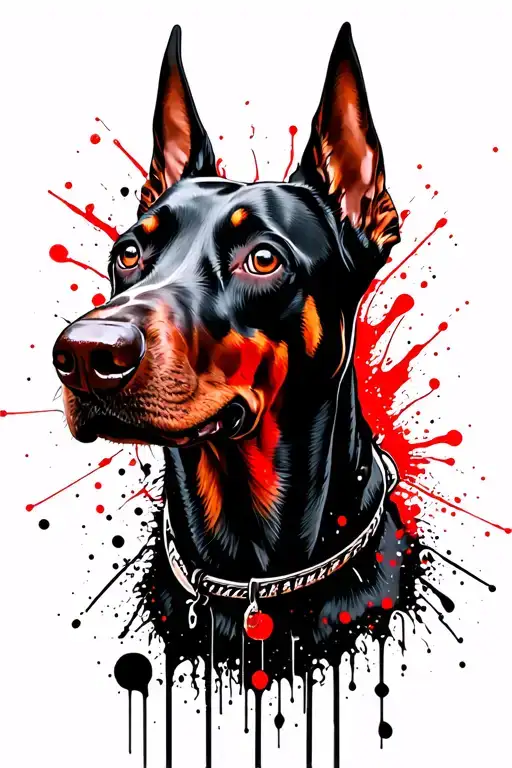 Doberman Dog Head