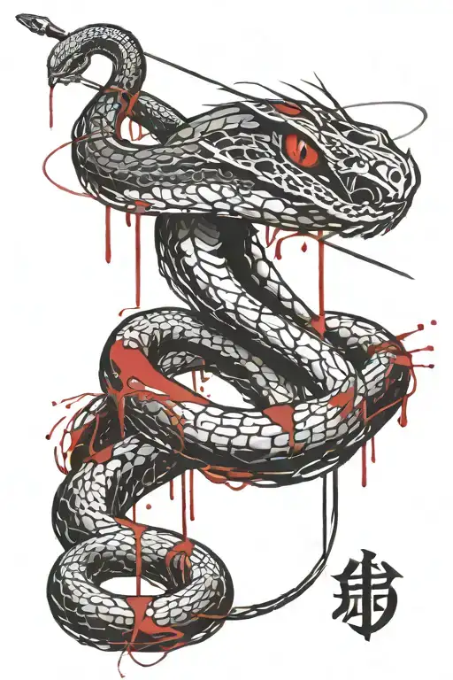 Cobra Wrapped Around Sword