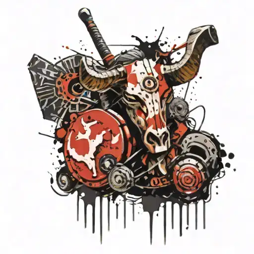 Aries Warrior Hammer And Axe On The Sides