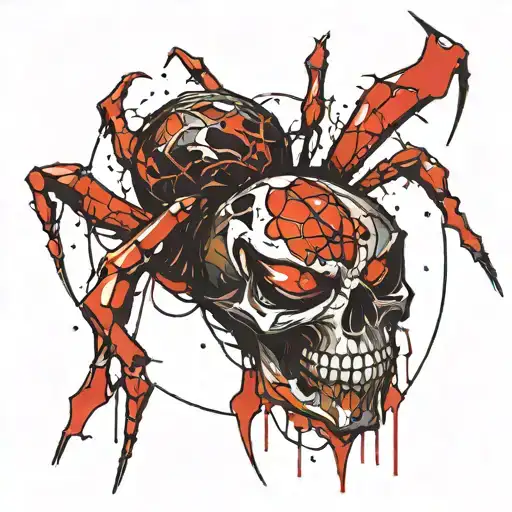 Spider With Skull Body Shaped Like