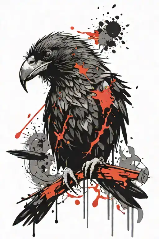 Three Eyed Raven Sitting