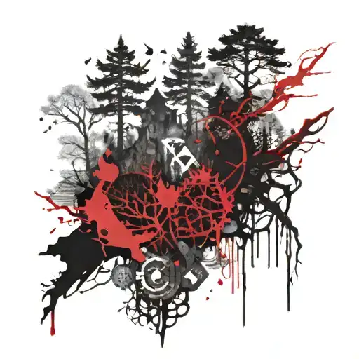 Latvian Symbols And Forest