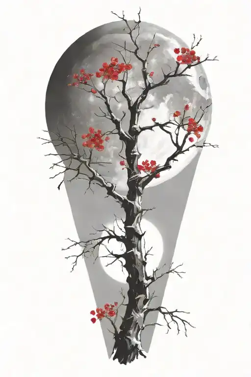 Trash Polka Sakura Branch In Moonlight