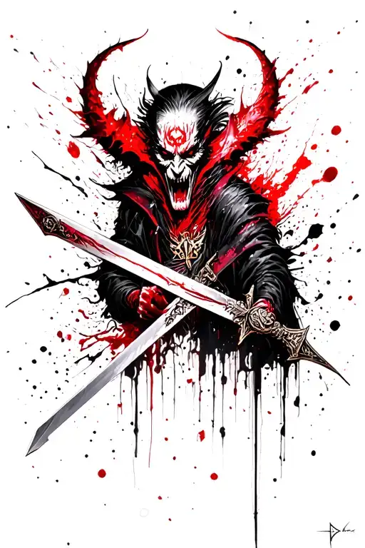 Demon Holding Holy Sword