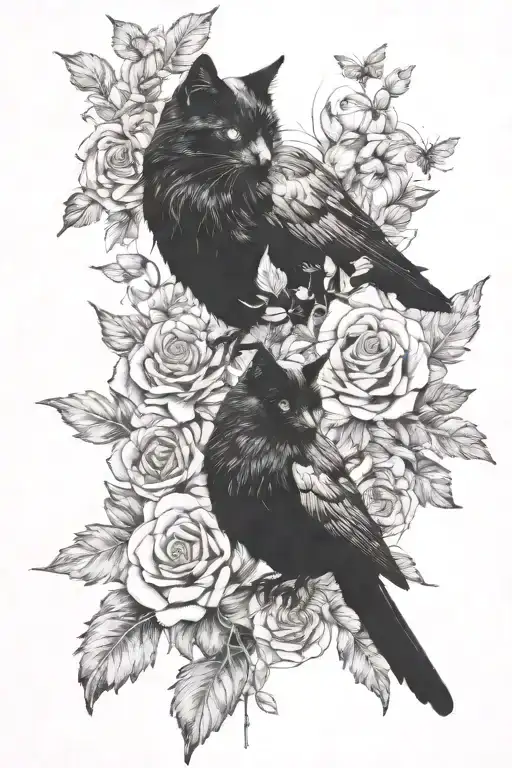 Cat And Crow