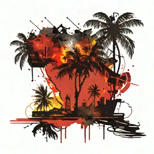 Africa With Palm Tree