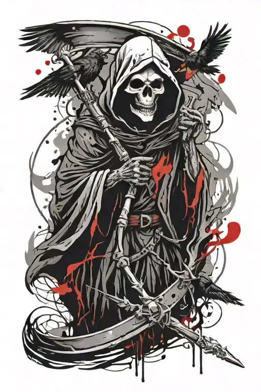 Grim Reaper With Crow