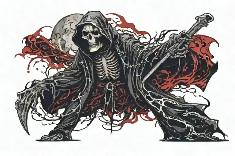 Grim Reaper With A Goth Design