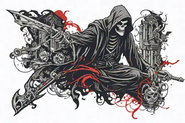 Grim Reaper With A Goth Design