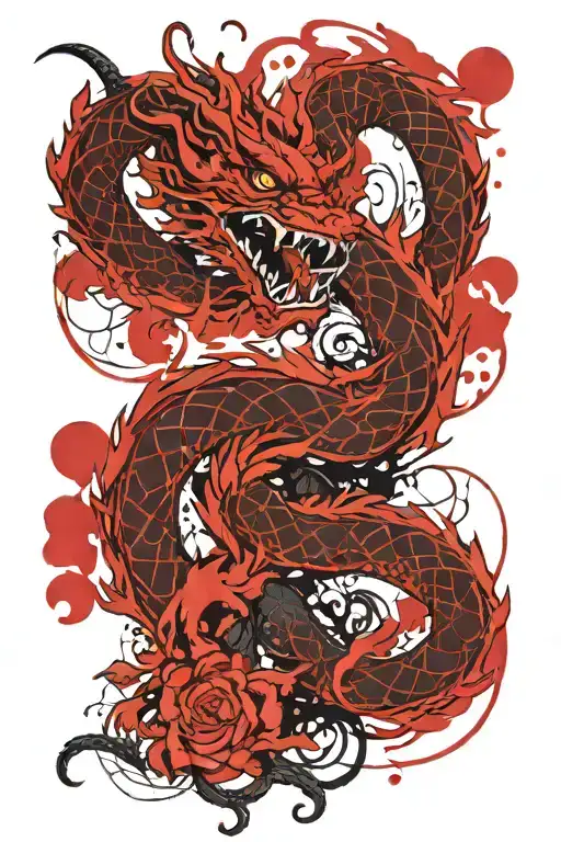 Chinese Dragon Intertwined