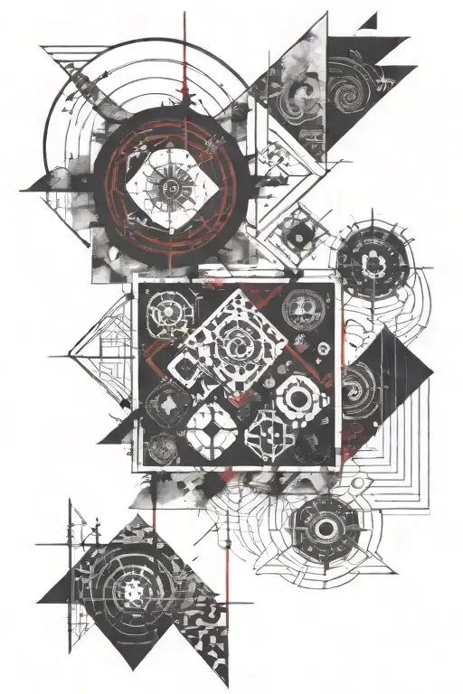 Dark Punk Inca Zen Geometric Indian Painting