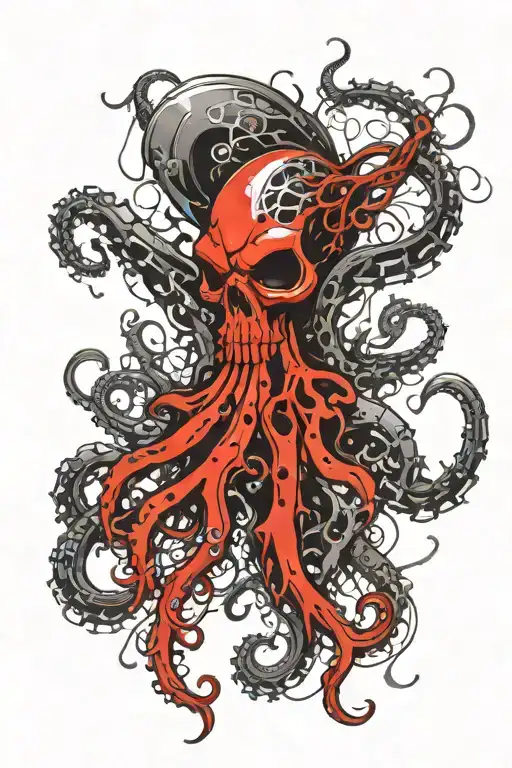 Evil Skeleton Octopus Tentacles